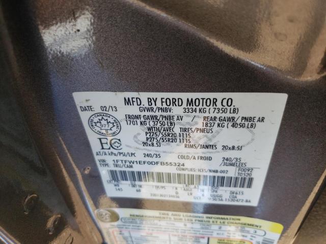 Photo 10 from auction – 2013 FORD F150 SUPER with VIN 1FTFW1EF0DFB55324