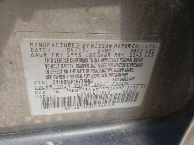 Photo 10 from auction – 2017 NISSAN SENTRA S with VIN 3N1AB7AP1HY318409
