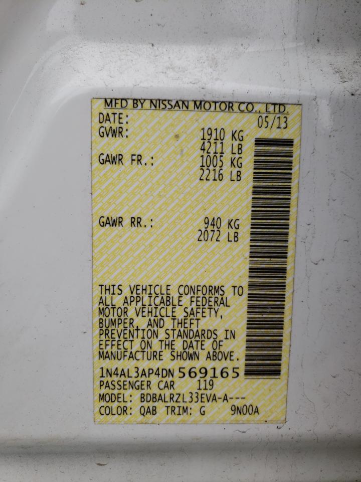 Photo 10 from auction – 2013 NISSAN ALTIMA 2.5 with VIN 1N4AL3AP4DN569165