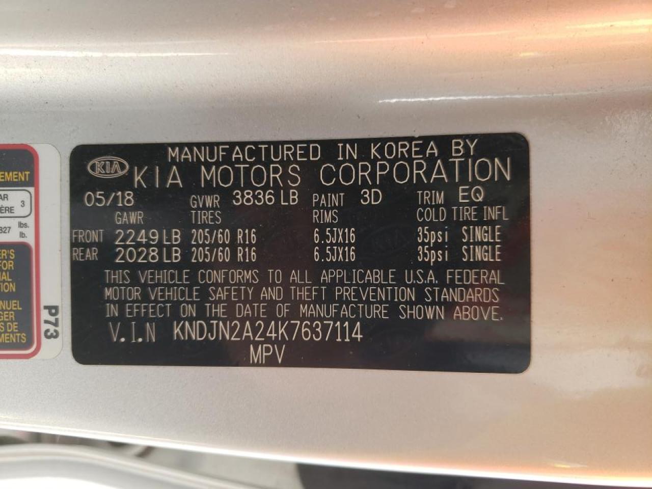 Photo 10 from auction – 2019 KIA SOUL with VIN KNDJN2A24K7637114
