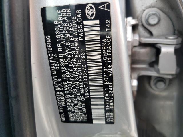 Photo 10 from auction – 2014 TOYOTA YARIS with VIN VNKKTUD33EA010932