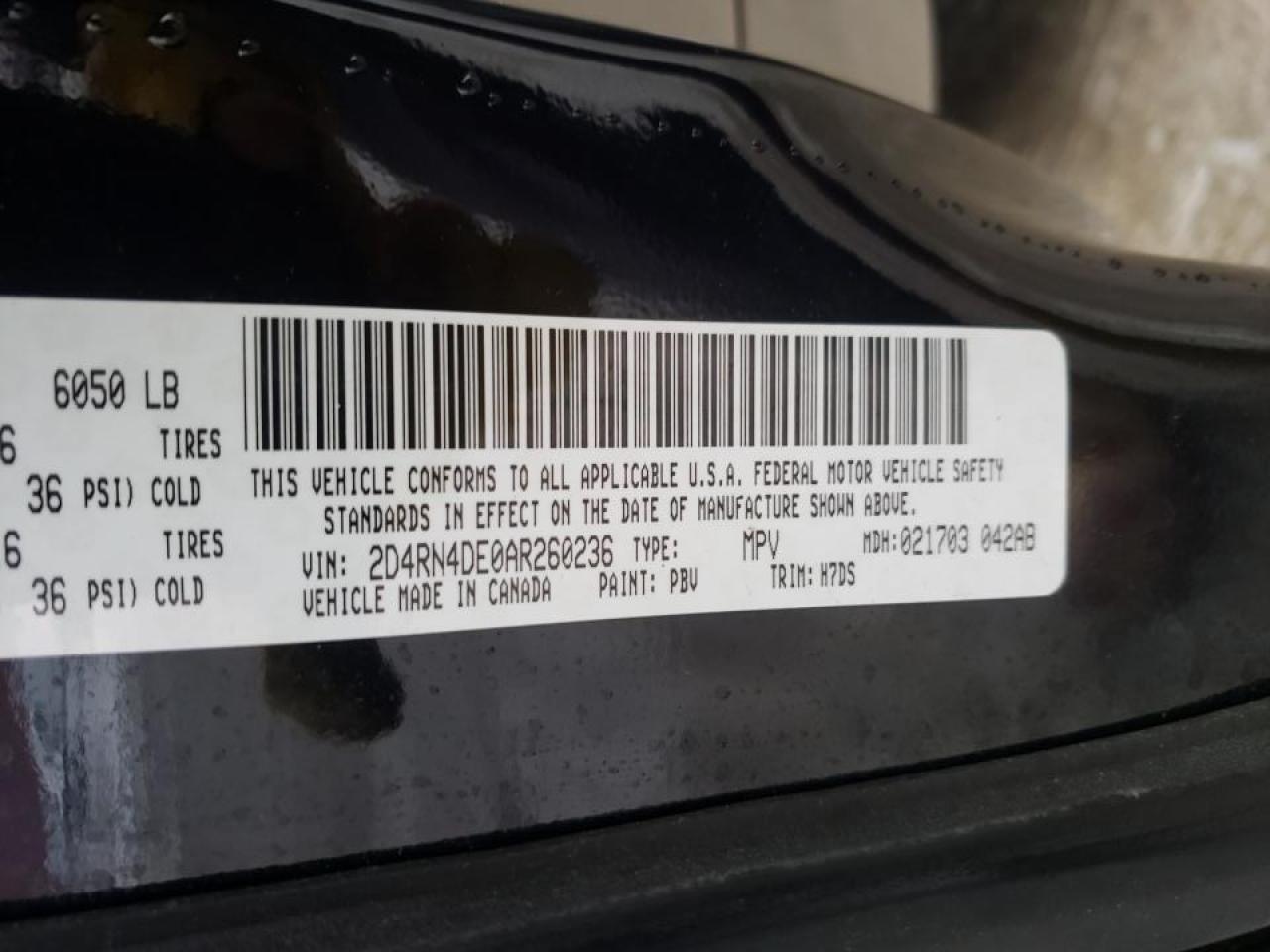 Photo 10 from auction – 2010 DODGE GRAND CARA with VIN 2D4RN4DE0AR260236