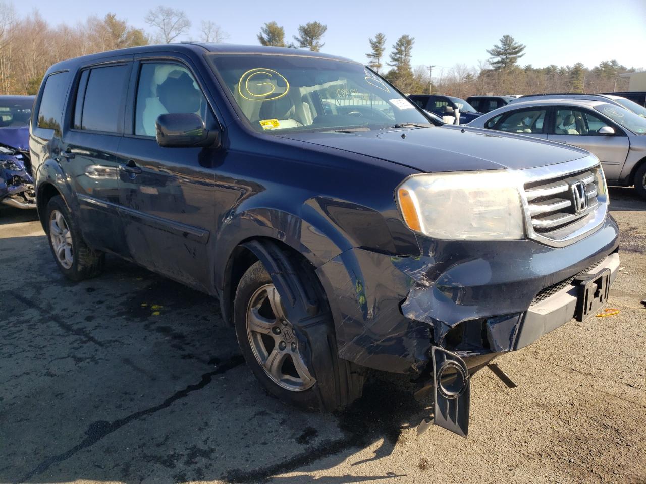 HONDA PILOT EXL 2012 with VIN 5FNYF4H59CB070885 - Photo from auction
