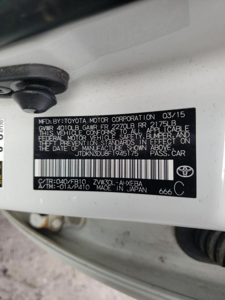 Photo 10 from auction – 2015 TOYOTA PRIUS with VIN JTDKN3DU8F1945175