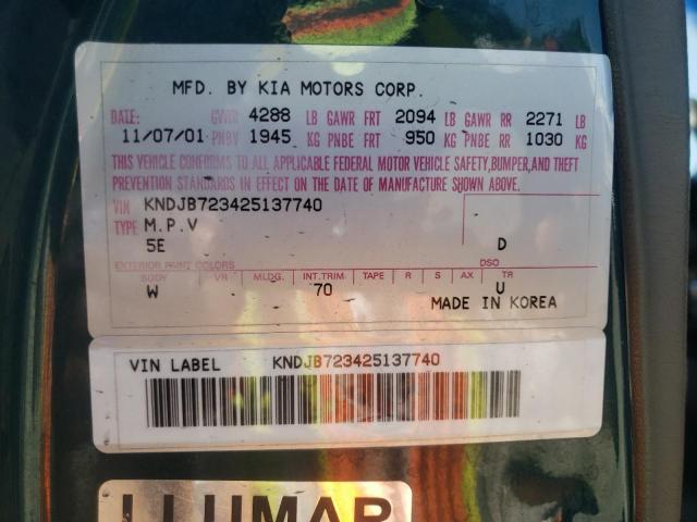 Photo 10 from auction – 2002 KIA SPORTAGE with VIN KNDJB723425137740