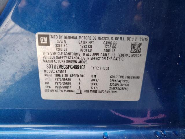 Foto 10 de la subasta – 2015 GMC SIERRA K15 con VIN 3GTU2VEC3FG499103