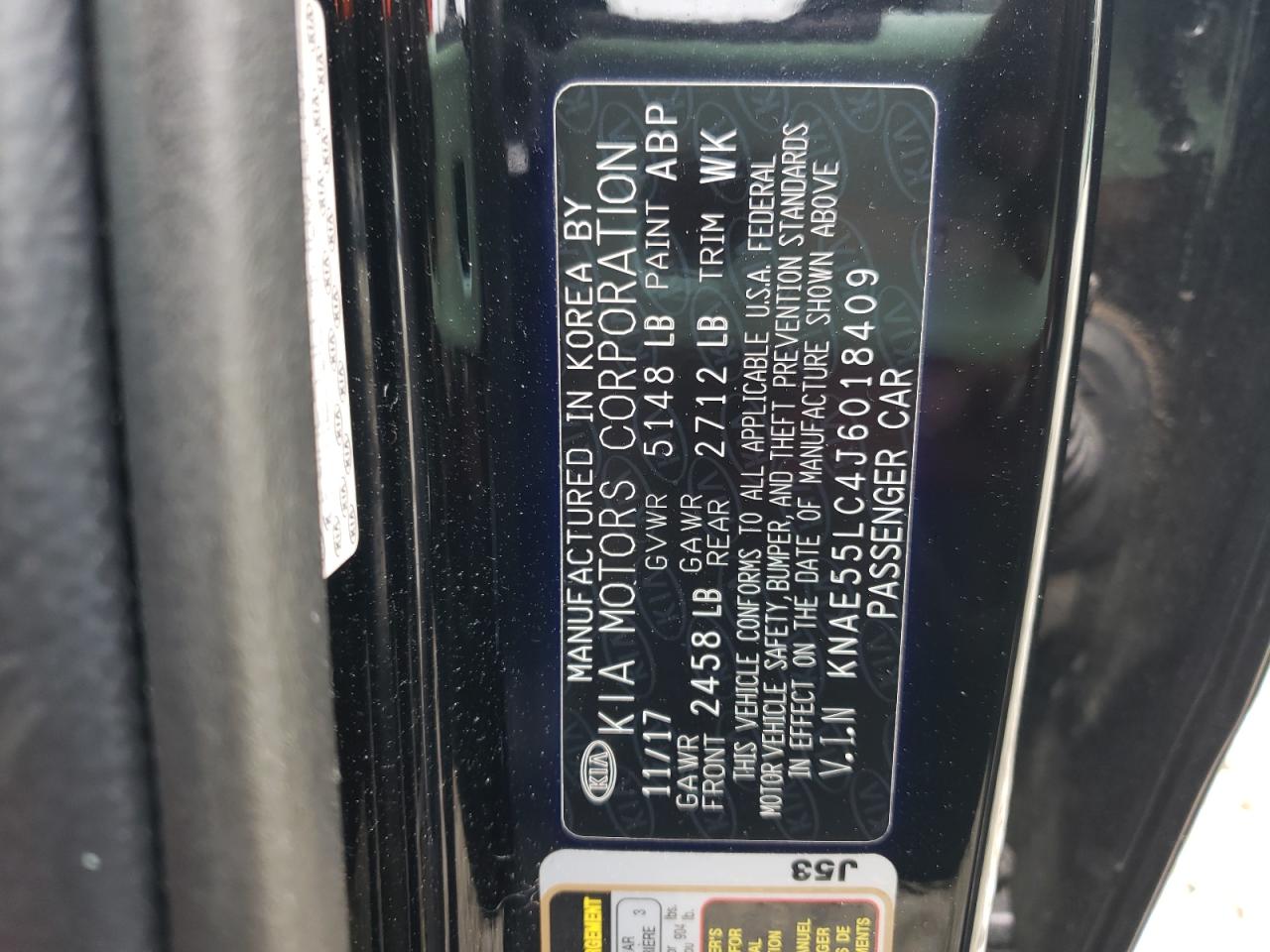 Photo 10 from auction – 2018 KIA STINGER GT with VIN KNAE55LC4J6018409