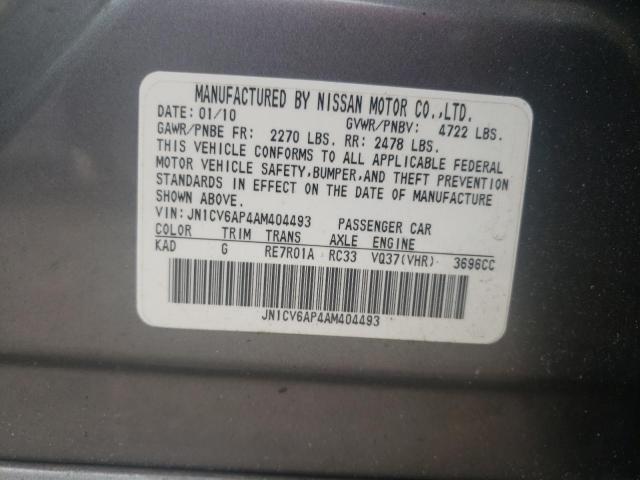 Photo 10 from auction – 2010 INFINITI G37 BASE with VIN JN1CV6AP4AM404493