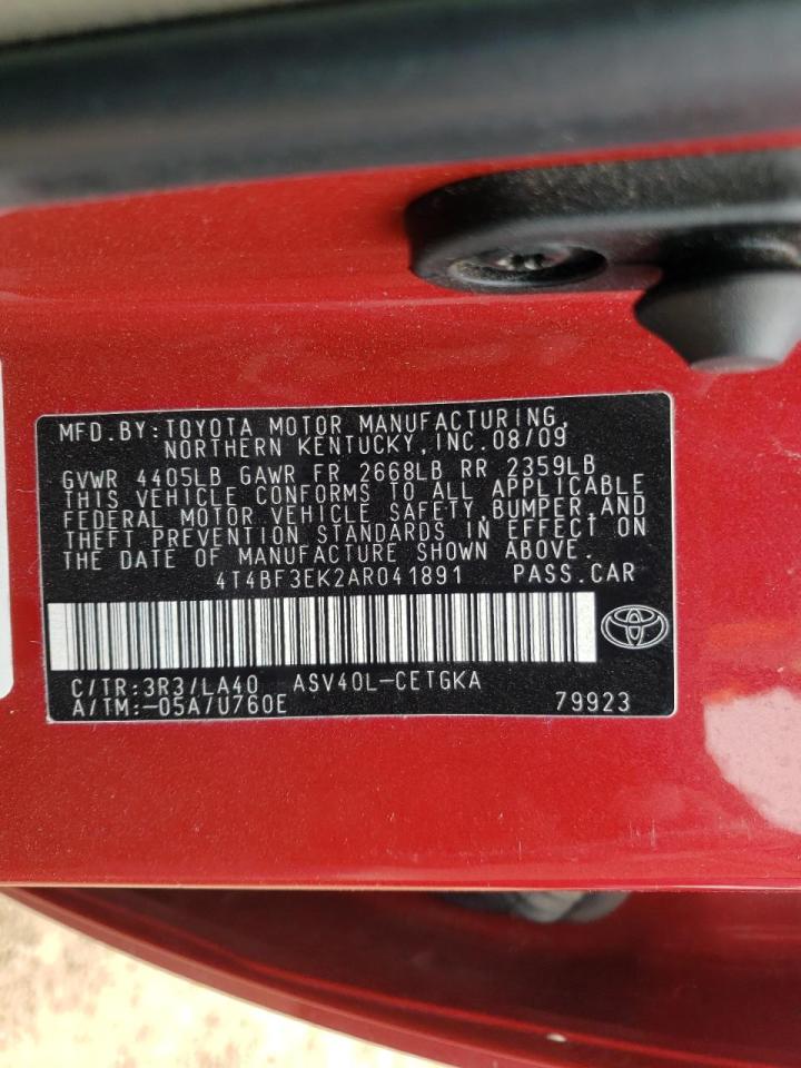 Photo 10 from auction – 2010 TOYOTA CAMRY BASE with VIN 4T4BF3EK2AR041891