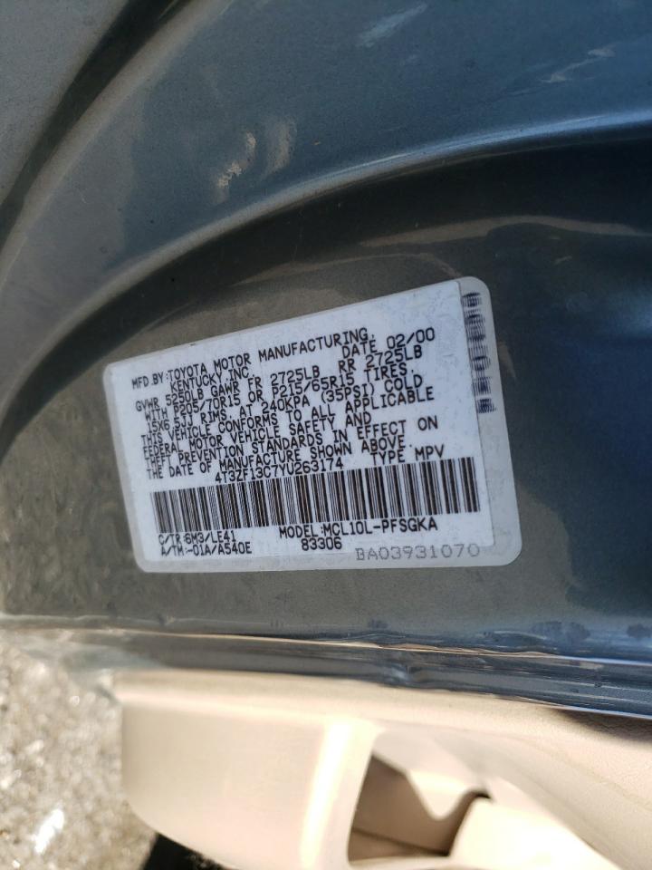 Photo 10 from auction – 2000 TOYOTA SIENNA LE with VIN 4T3ZF13C7YU263174