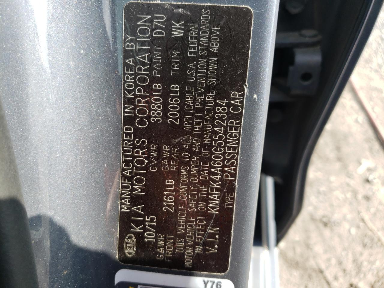 Photo 10 from auction – 2016 KIA FORTE LX with VIN KNAFK4A60G5542384