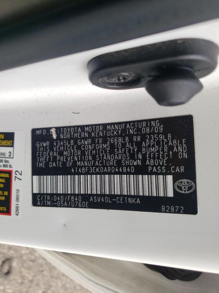 Photo 10 from auction – 2010 TOYOTA CAMRY BASE with VIN 4T4BF3EK0AR044840