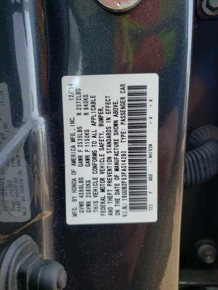 Photo 10 from auction – 2015 ACURA TLX TECH with VIN 19UUB2F53FA014280