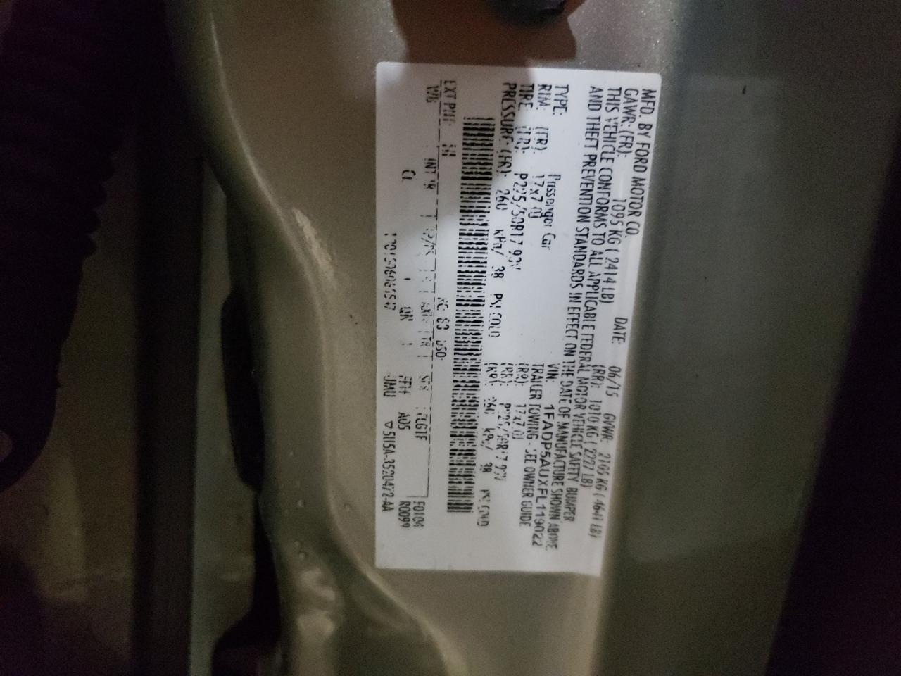 Photo 10 from auction – 2015 FORD C-MAX SE with VIN 1FADP5AUXFL119022