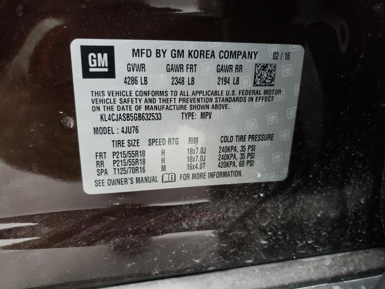Photo 10 from auction – 2021 BUICK ENCORE with VIN KL4CJASB5GB632533