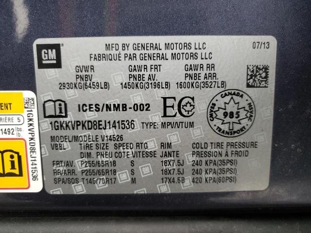 Photo 10 from auction – 2014 GMC ACADIA SLE with VIN 1GKKVPKD8EJ141536