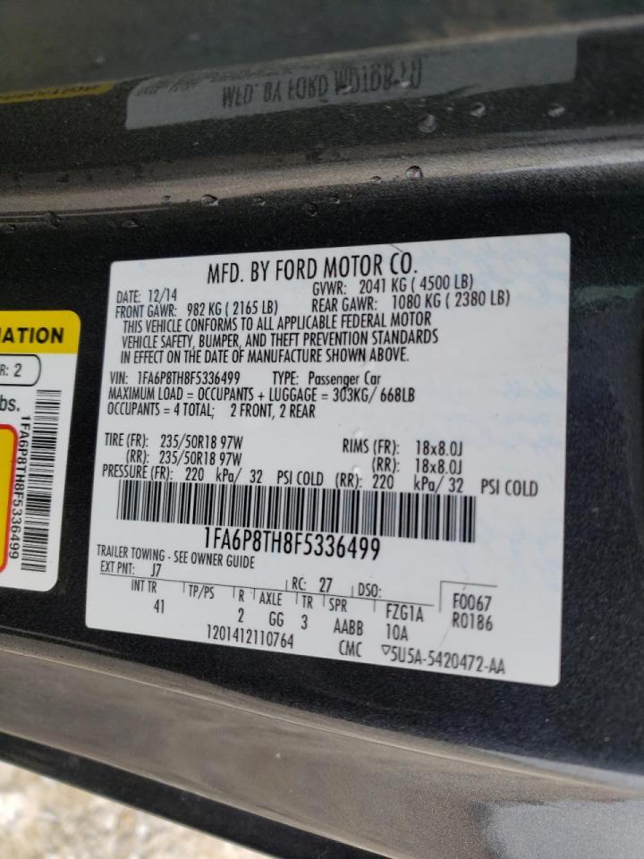 Photo 10 from auction – 2015 FORD MUSTANG with VIN 1FA6P8TH8F5336499