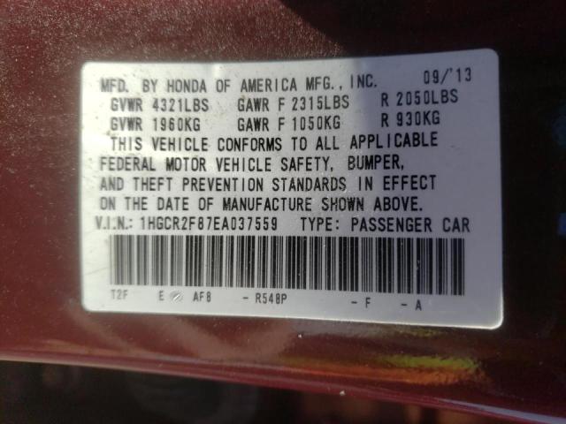 Photo 10 from auction – 2014 HONDA ACCORD EXL with VIN 1HGCR2F87EA037559