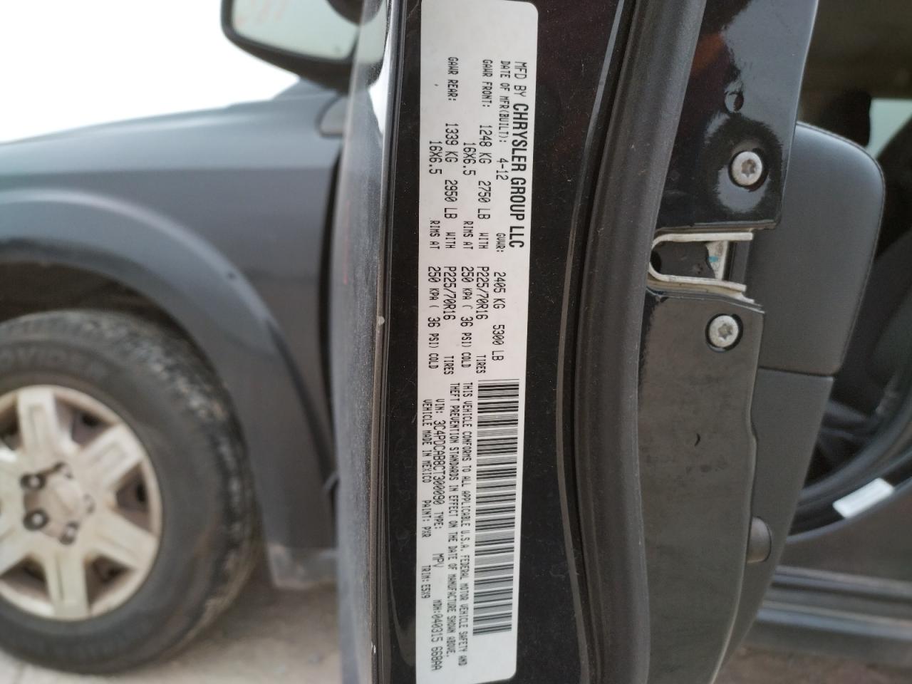 Photo 10 from auction – 2012 DODGE JOURNEY SE with VIN 3C4PDCAB8CT300090
