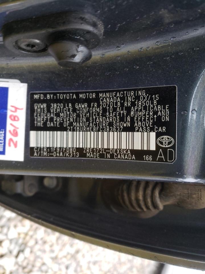 Photo 10 from auction – 2015 TOYOTA COROLLA L with VIN 2T1BURHE8FC383637