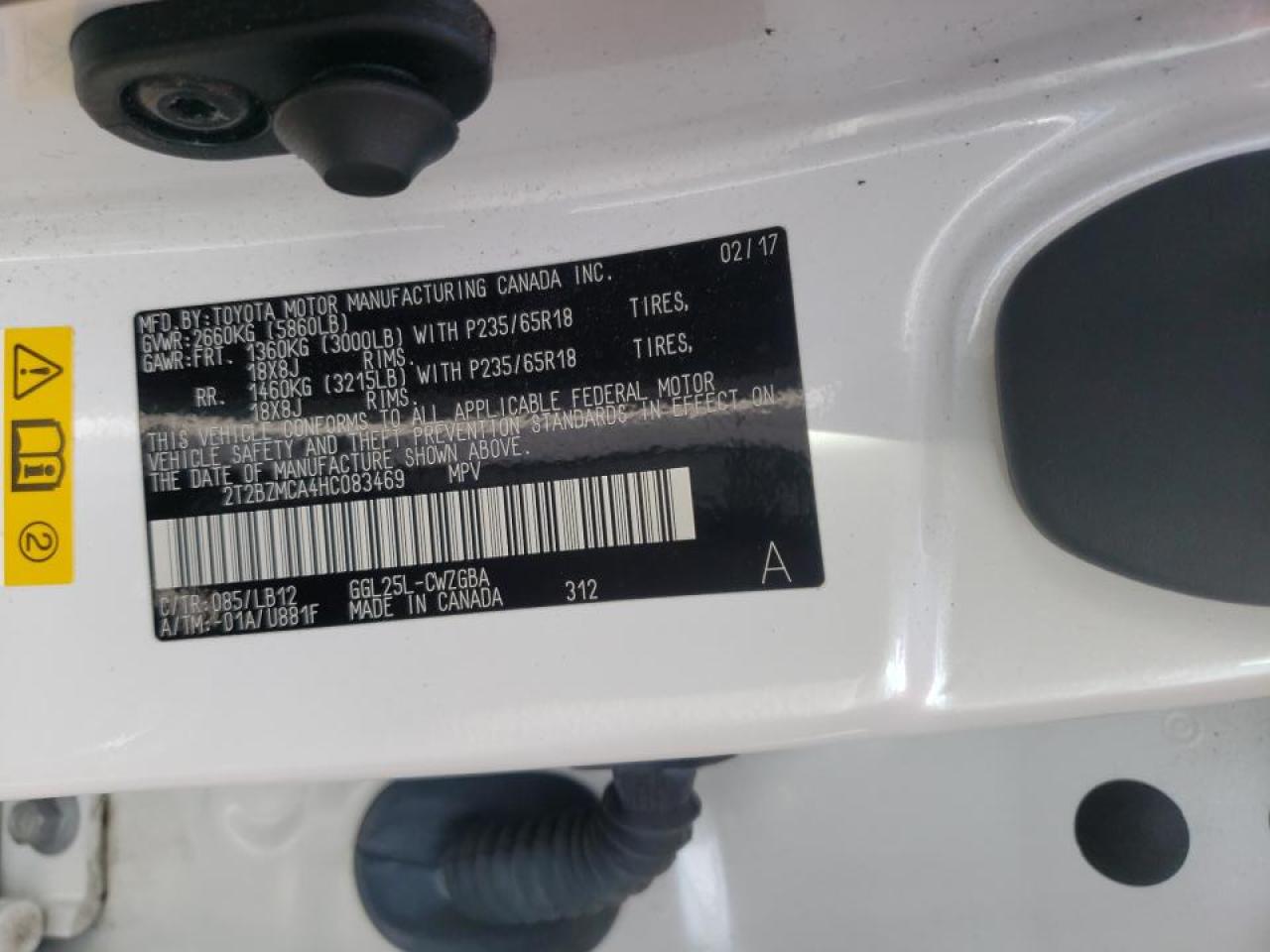 Photo 10 from auction – 2017 LEXUS RX 350 BAS with VIN 2T2BZMCA4HC083469