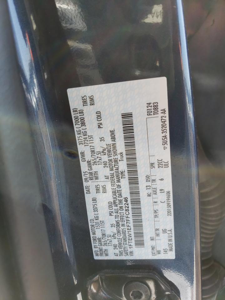 Photo 10 from auction – 2015 FORD F150 SUPER with VIN 1FTEW1EF7FFC82246