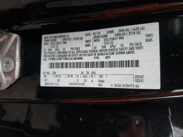 Photo 10 from auction – 2019 FORD ESCAPE S with VIN 1FMCU0F78KUC46498