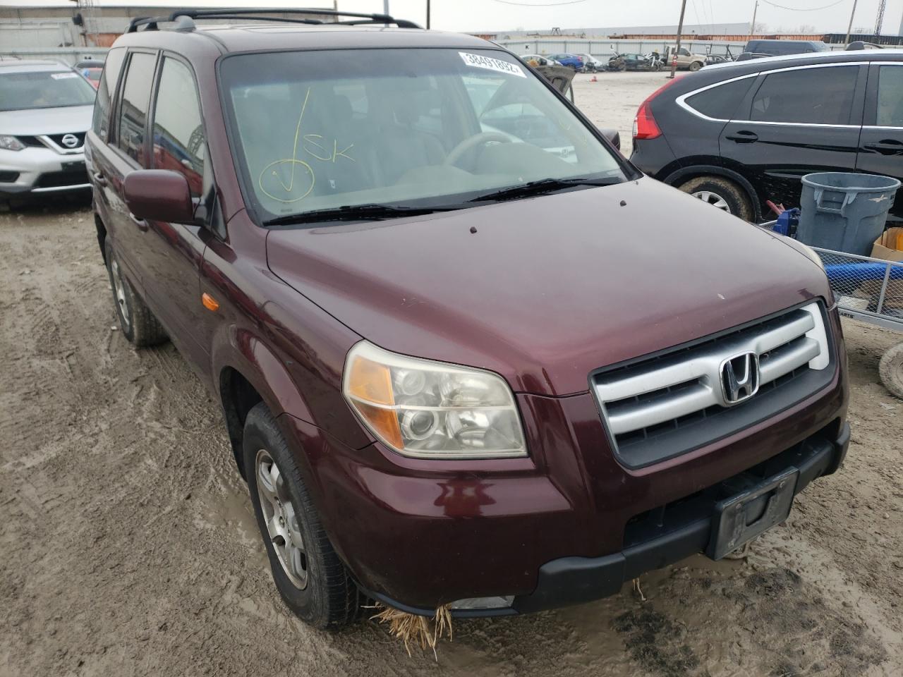 HONDA PILOT EXL 2007 with VIN 2HKYF18717H511139 - Photo from auction