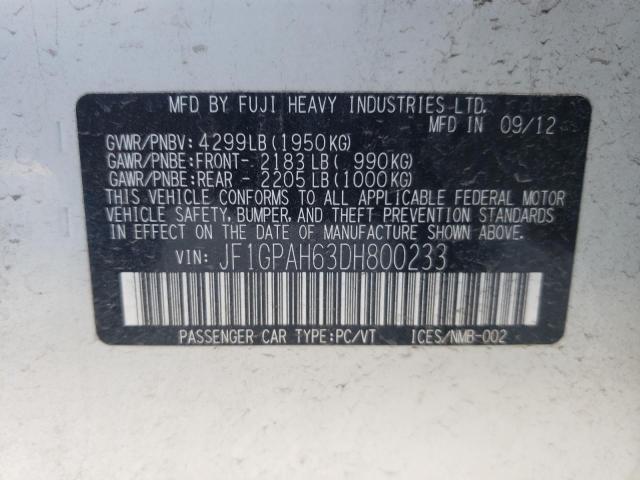 Photo 10 from auction – 2013 SUBARU IMPREZA LI with VIN JF1GPAH63DH800233