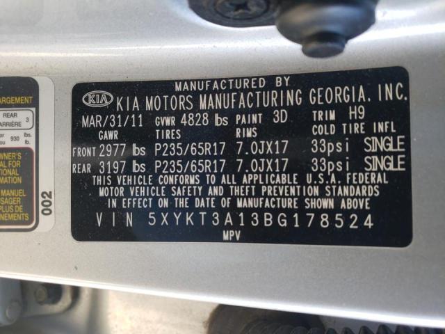 Photo 10 from auction – 2011 KIA SORENTO BA with VIN 5XYKT3A13BG178524