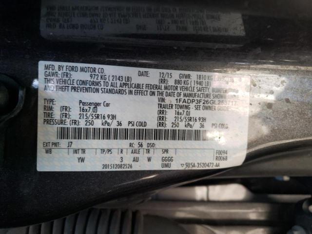 Photo 10 from auction – 2016 FORD FOCUS SE with VIN 1FADP3F26GL253717