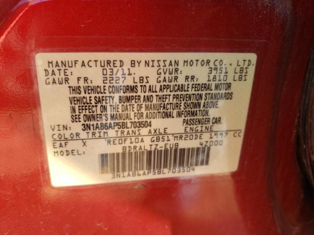Photo 10 from auction – 2011 NISSAN SENTRA 2.0 with VIN 3N1AB6AP5BL703504