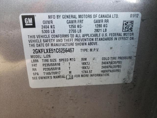Photo 10 from auction – 2012 GMC TERRAIN SL with VIN 2GKFLXE51C6256467