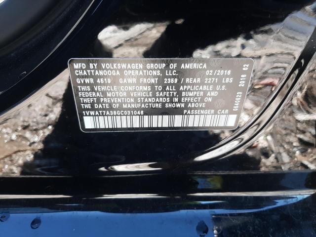 Photo 10 from auction – 2016 VOLKSWAGEN PASSAT S with VIN 1VWAT7A38GC031046