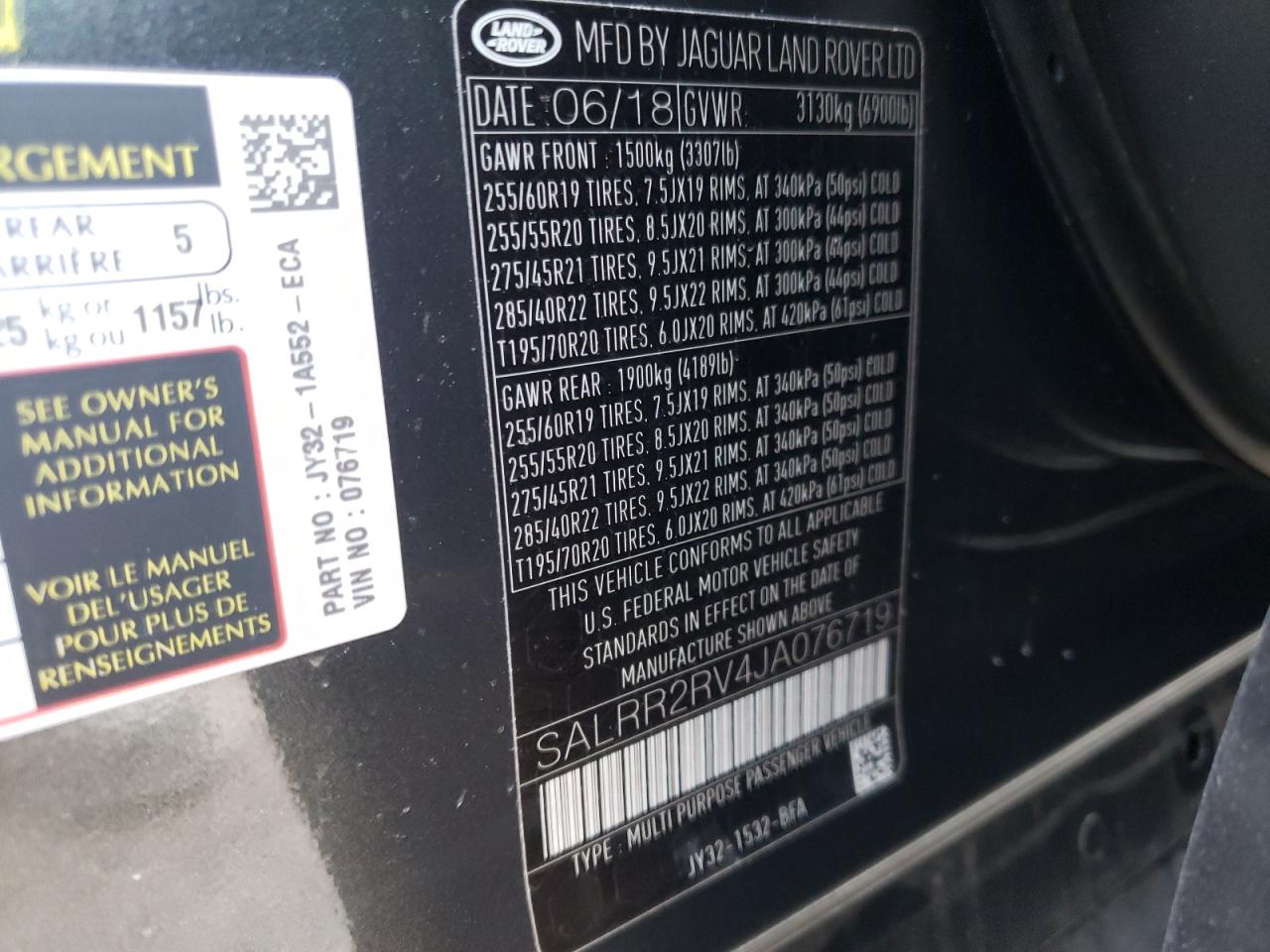 Photo 10 from auction – 2018 LAND ROVER DISCOVERY with VIN SALRR2RV4JA076719