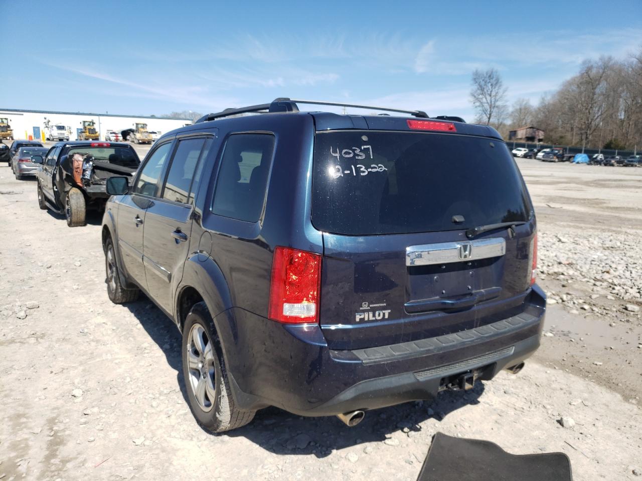 Photo 3 from auction – 2012 HONDA PILOT EXL with VIN 5FNYF3H64CB020219