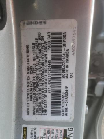 Photo 10 from auction – 2004 TOYOTA MATRIX with VIN 2T1LR32E64C264445