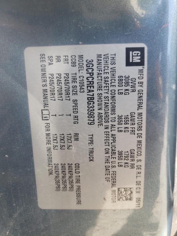Photo 10 from auction – 2011 CHEVROLET SILVERADO with VIN 3GCPCREA7BG339879