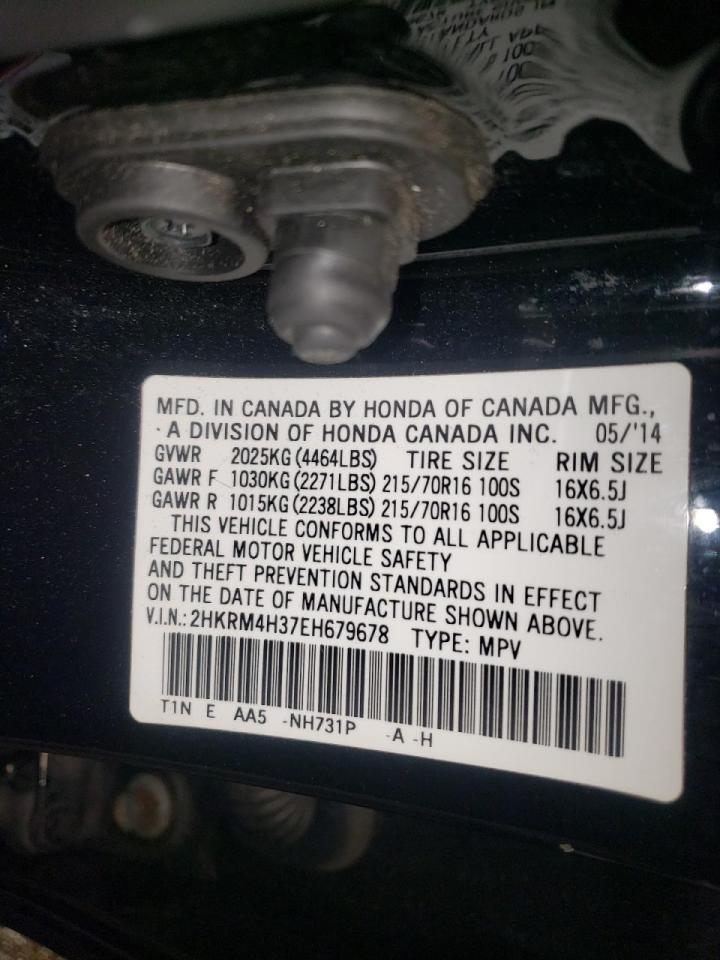 Photo 10 from auction – 2014 HONDA CR-V LX with VIN 2HKRM4H37EH679678