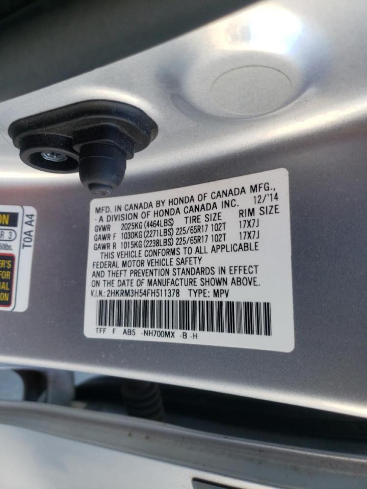 Photo 10 from auction – 2015 HONDA CR-V EX with VIN 2HKRM3H54FH511378
