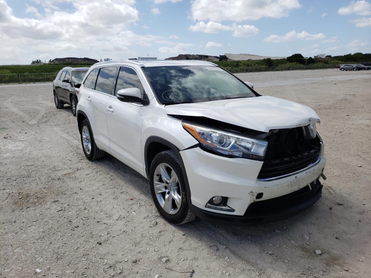 TOYOTA HIGHLANDER 2016 with VIN 5TDYKRFH1GS121495 - Photo from auction