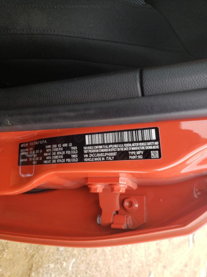 Photo 10 from auction – 2018 JEEP RENEGADE S with VIN ZACCJBAB2JPH08087
