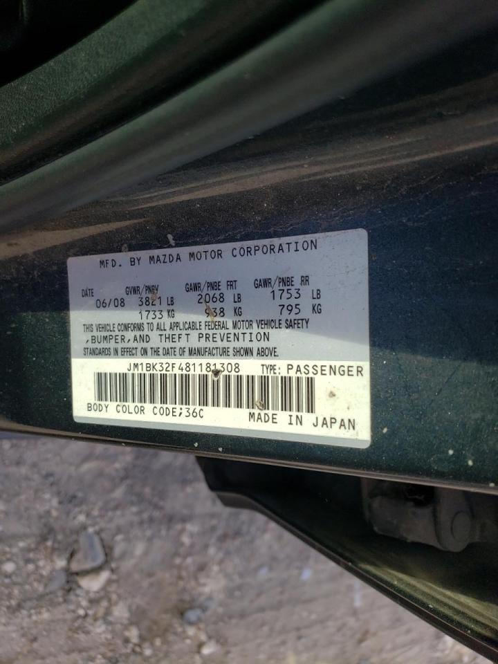 Photo 10 from auction – 2008 MAZDA 3 I with VIN JM1BK32F481181308