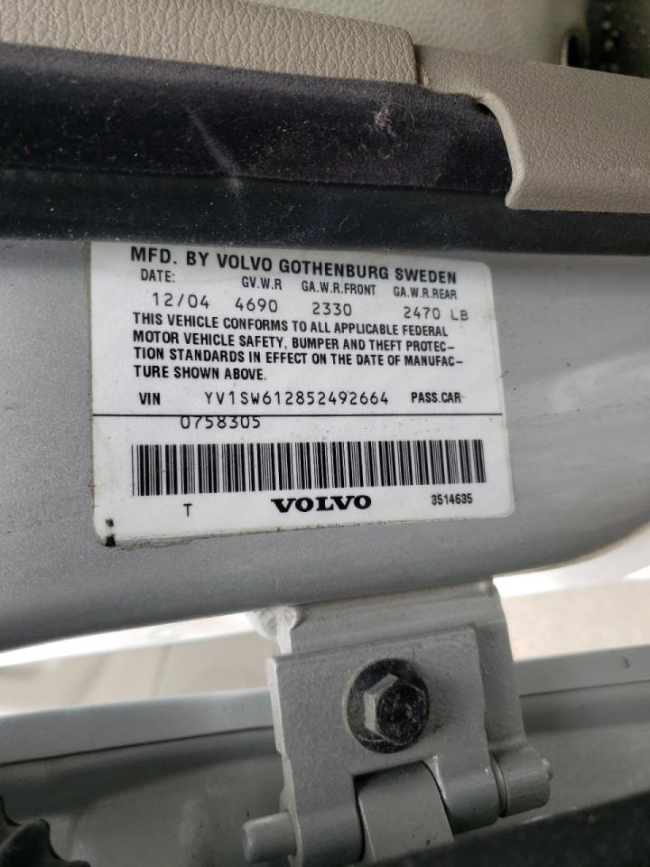 Photo 10 from auction – 2005 VOLVO V70 with VIN YV1SW612852492664