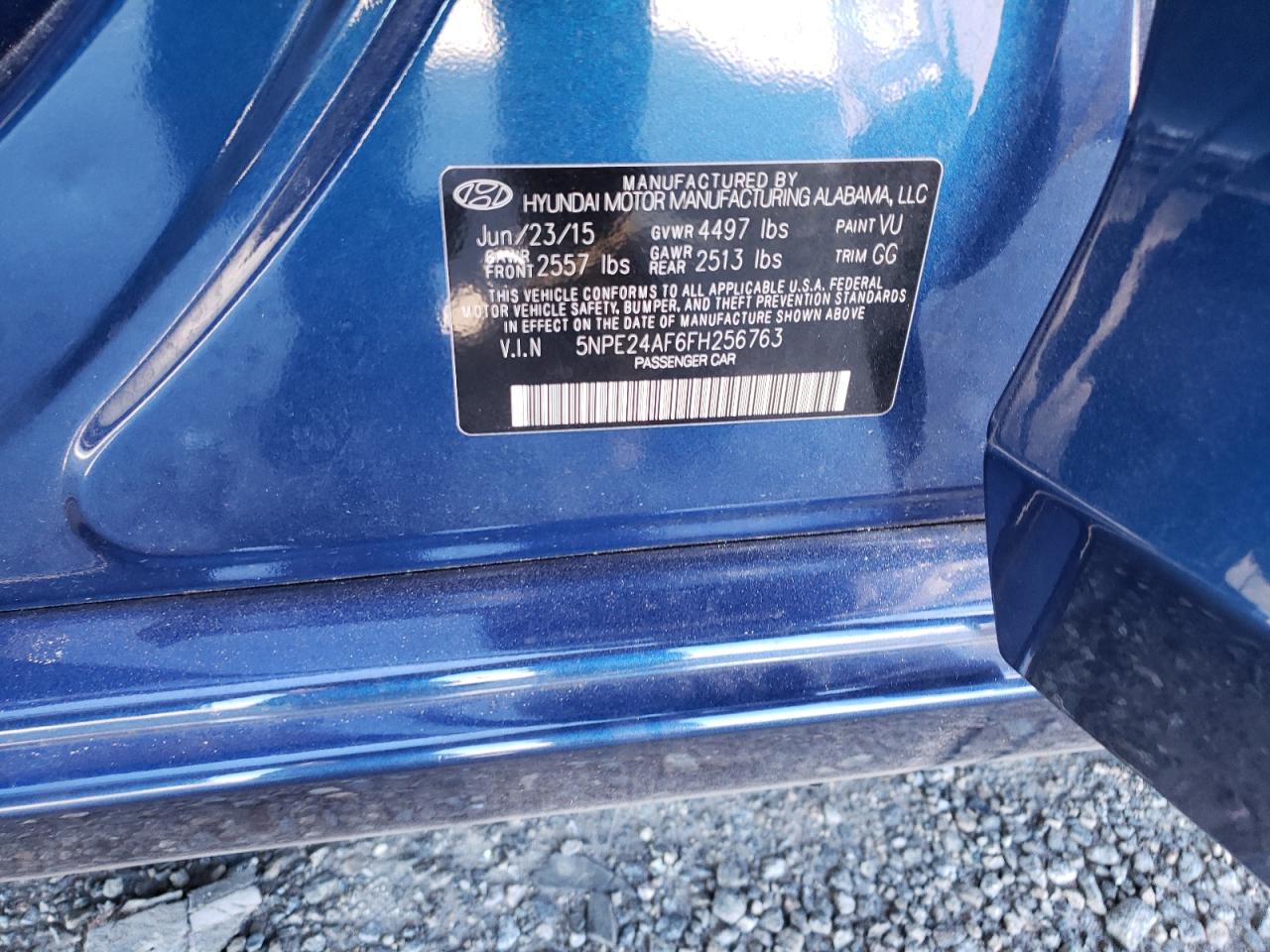 Photo 10 from auction – 2015 HYUNDAI SONATA SE with VIN 5NPE24AF6FH256763