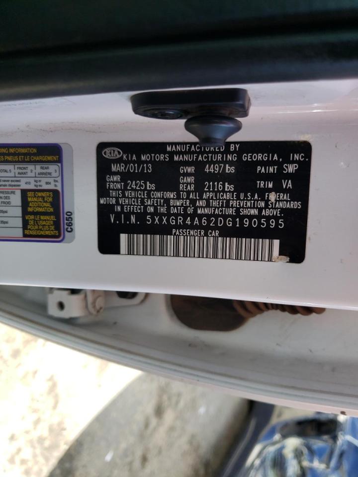 Photo 10 from auction – 2013 KIA OPTIMA SX with VIN 5XXGR4A62DG190595
