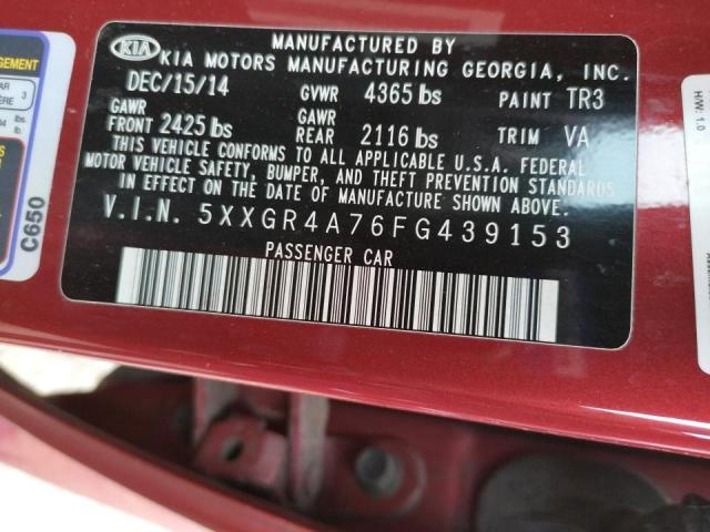 Photo 10 from auction – 2015 KIA OPTIMA SX with VIN 5XXGR4A76FG439153