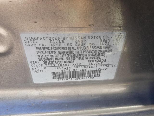 Photo 10 from auction – 2013 NISSAN VERSA S with VIN 3N1CN7AP3DL868802