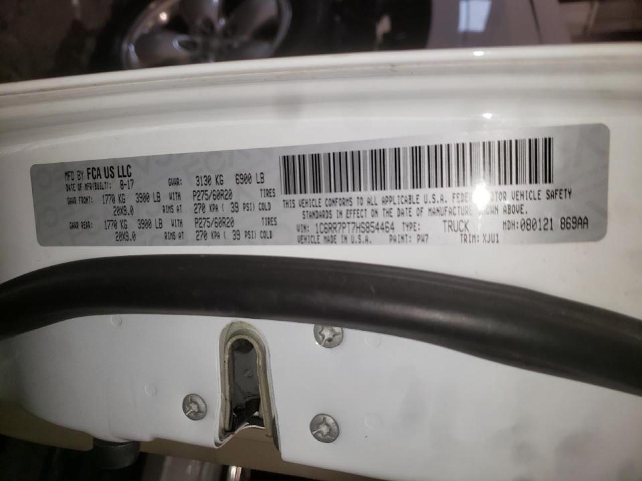 Photo 10 from auction – 2017 RAM 1500 LONGH with VIN 1C6RR7PT7HS854464