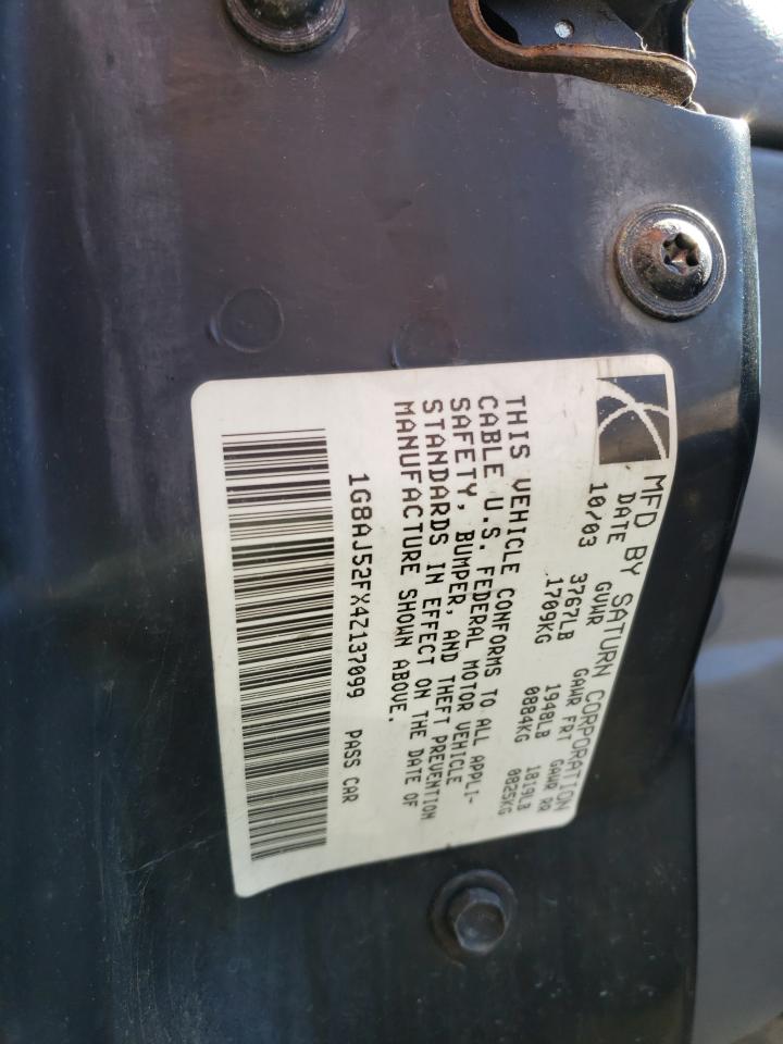 Photo 10 from auction – 2004 SATURN ION LEVEL with VIN 1G8AJ52FX4Z137099